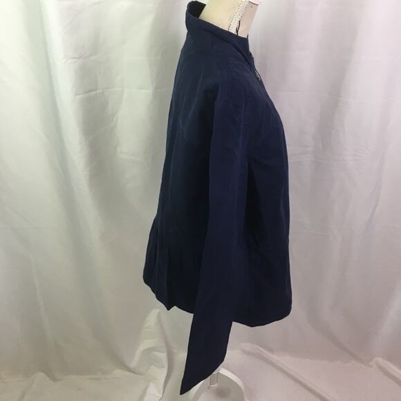 Denim & Co Twill Peplum Waist Jacket Navy XS - Picture 4 of 15